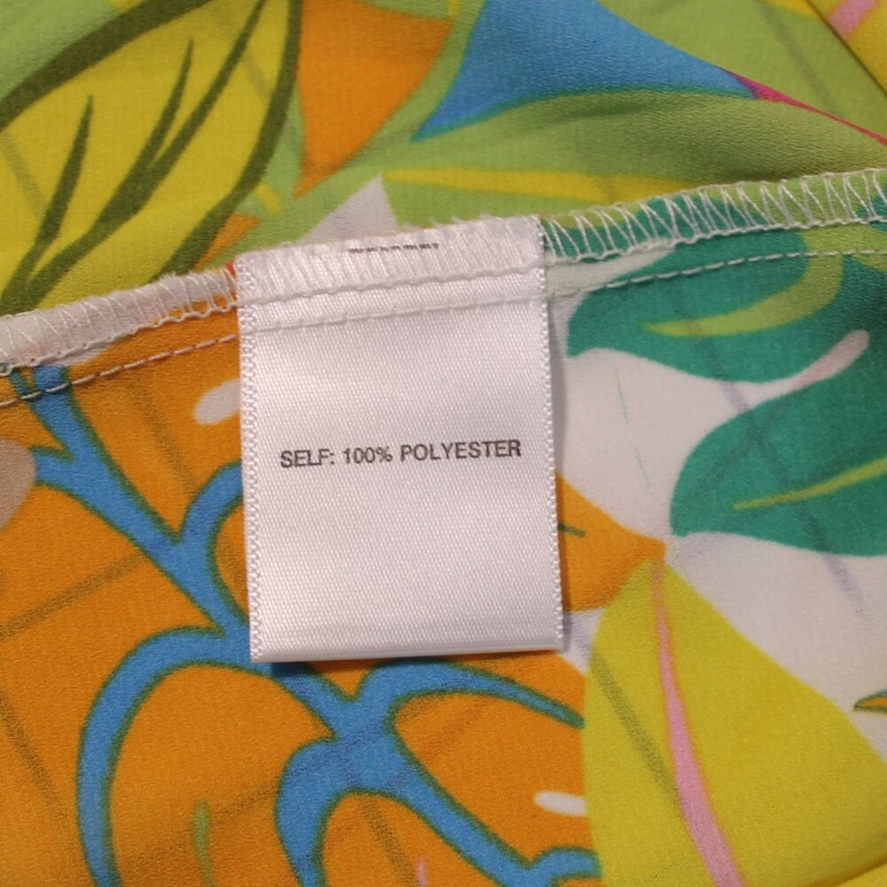NWT Rose + Olive Sheer Tropical Print Sleeveless Summer Blouse, Large - Picture 9 of 10